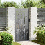 Garden Gate with Lock Black 85 x 200 cm Powder-coated steel 42015873