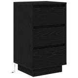 Bedside Cabinet with LED Lights Black 38x34x65 cm 861302