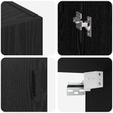 Wall Cabinet Black Oak 69.5 x 34 x 90 cm Engineered Wood 879518