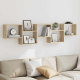 Wall Cube Shelf 5 Compartments Sonoma Oak Engineered Wood 859997