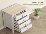 HOMCOM Bedroom Chest of Drawers, Modern 4 Drawer Dresser Cabinet with PU Leather Handles and Metal T3398P378103
