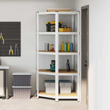 Corner Shelf with Shelf Silver 90 x 90 x 198 cm Engineered Wood 42002772