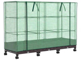 Garden Planter with Greenhouse Cover&Wheels 3 pcs Brown PP 3423061