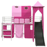 Kids'Loft Bed Frame White and Pink 75 x 190 cm Metal 42020906