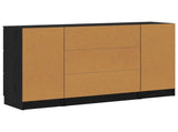 Sideboard with Drawer 3 pcs Black Oak Engineered Wood 3332544