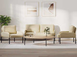 Sofa Sets with Cushion 3 pcs Cream 115 x 56 x 80 cm Plywood 3406214