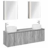 Bathroom Cabinet Set 5 pcs Grey Sonoma Engineered Wood 3406532