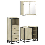 ZNTS 3 Piece Bathroom Furniture Set Sonoma Oak Engineered Wood 3301026