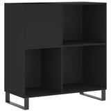 Record Cabinet Black Engineered wood, Iron Medium Record Cabinet 831781