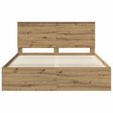 Bed Frame Artisian Oak 160 x 200 cm Solid Pine Wood 3410991