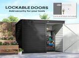 6 x 4ft Metal Garden Storage Shed, Outdoor Tool Storage Shed with Lockable Door and Gloves for T3398P328513