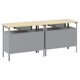 Work Bench Set with Shelf 2 pcs Black and Grey 200 x 55 x 85 cm 3321388