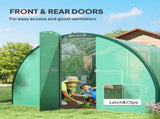 4 x 3 Polytunnel Greenhouse, with Windows and Doors - Green T3398P323825
