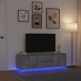 TV Cabinet with LED Lights Concrete Grey 160.5x41x50 cm 3328429