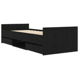 Bed Frame with Storage Black Oak 80 x 200 cm Engineered Wood 3429515