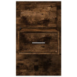 ZNTS Wall-mounted Bedside Cabinet with LED Lights Smoked Oak 848165