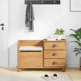 Storage Bench ASKIM Brown 100 x 39 x 62 cm Solid Pine Wood 4105439