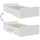 Bed Frame with Drawers without Mattress White 90x190 cm Single 3280342