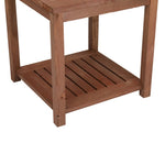 ZNTS Square Wood Side Table Carbonized Color 67801241