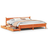 Bed Frame without Mattress Wax Brown 200x200 cm Solid Wood Pine 3309760