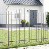 Garden Fence Grey 510 x 125 cm Powder-Coated Steel 3360102