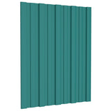 Roof Panels 36 pcs Galvanised Steel Green 60x45 cm 317188