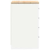 Garage Storage Cabinet White 40x51x85 cm Solid Wood Pine 860589