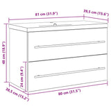 Bathroom Sink Cabinet 2 pcs Old Wood 80 x 38.5 x 48 cm 3333135