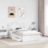 Storage Bed with Headboard White 135 x 190 cm Engineered Wood 3413513