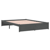 Bed Frame without Mattress Grey Solid Wood 140x200 cm 814951