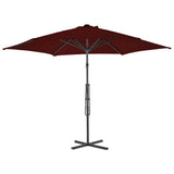 Garden Parasol with Steel Pole Bordeaux Red 300x230 cm 312518