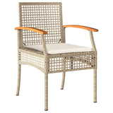 9 Piece Garden Dining Set with Cushions Beige Poly Rattan 3213630