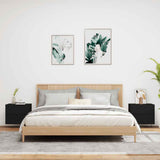 Wall-mounted Bedside Cabinet Set of 2 Black Engineered wood 836815
