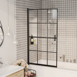 ZNTS Shower Enclosure ESG 80x140 cm Black 150746