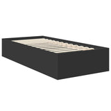 Bed Frame with Headboard Black 90 x 200 cm Engineered Wood 3408712
