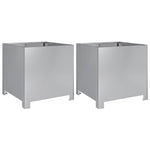 ZNTS Garden Planters 2 pcs 40x40x40 cm Galvanised Steel 851210