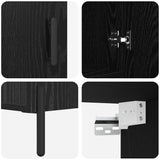 Highboard Black Oak 69.5 x 34 x 180 cm Engineered Wood 3416085