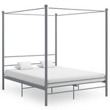 Bed Frame Grey Powder-coated metal Double Classic/Traditional 325065