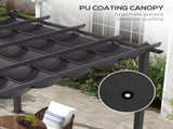 3 x 3m Aluminium Pergola, with Retractable Roof - Dark Grey T3398P313601