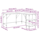 Desk Black Oak 139 x 139 x 75 cm Engineered Wood 882867