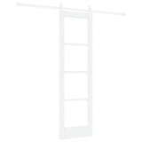 Sliding Door White 61 x 198.5 cm Solid Pine Wood and Glass 3332406