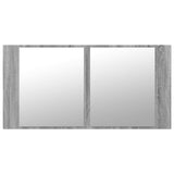 LED Bathroom Mirror Cabinet Grey Sonoma 90x12x45 cm Acrylic 834968