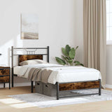 Bed Frame without Mattress Smoked Oak 90x190 cm Single Engineered Wood 4106900