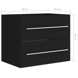 Sink Cabinet Black 60x38.5x48 cm Engineered Wood 804693