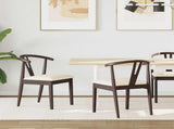 Dining Chair 2 pcs Light Brown and Light Solid Rubber Wood 42020402
