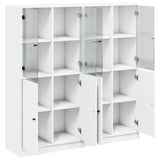 Bookcase with Doors White 136x37x142 cm Engineered Wood 3206524