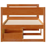 Bed Frame without Mattress Wax Brown 90x200 cm Solid Wood Pine 3306392