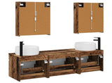 Bathroom Cabinet Set 5 pcs Old Wood 53 x 15.5 x 70 cm 3406653
