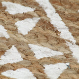 Handmade Rug Jute with White Print 150 cm 133694