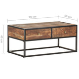 Coffee Table 90x50x40 cm Rough Acacia Wood 320912